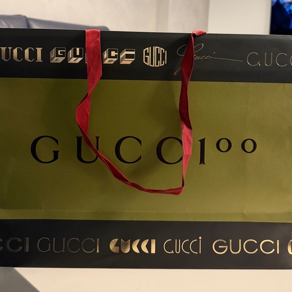 Gucci Olive and Black Bag with Red Handles - Picture 1 of 3